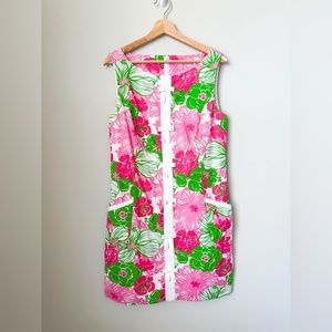 Lilly Pulitzer Pink and Green Shift with Bow Detailing - Size 12